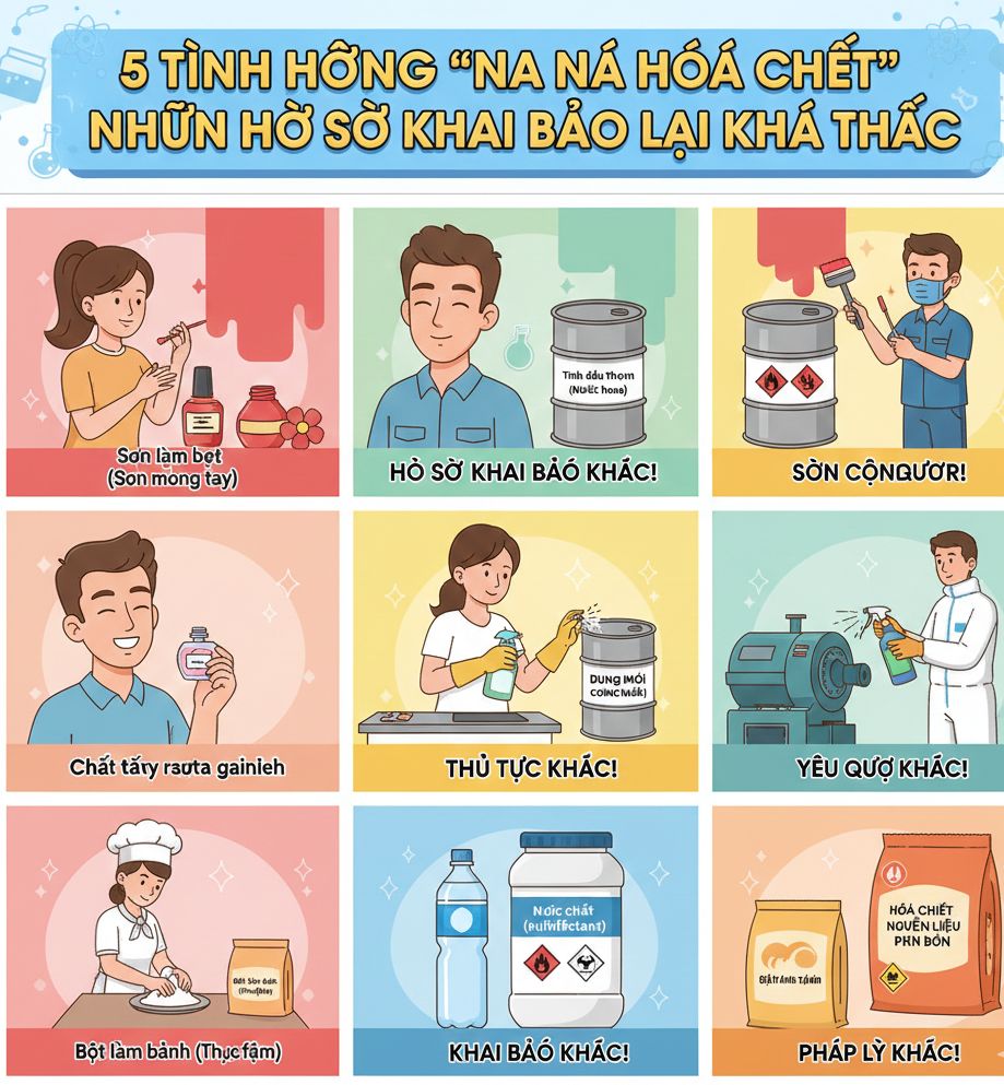 5 tình huống “na ná hoá chất” nhưng hồ sơ khai báo lại khác