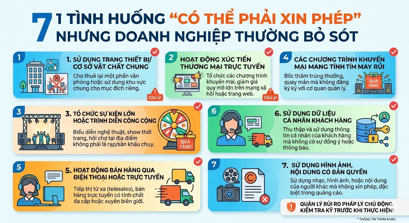 7 tình huống “có thể phải xin phép” nhưng doanh nghiệp thường bỏ sót