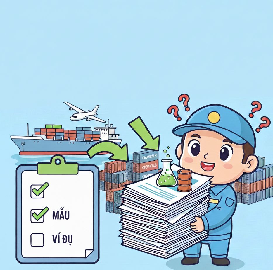 Bộ hồ sơ khai báo hoá chất nhập khẩu gồm những gì? (mẫu + ví dụ)