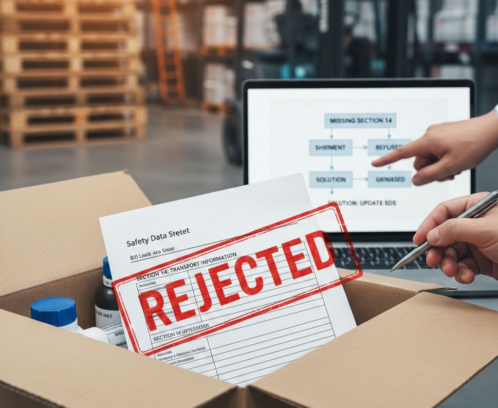 Case study: lô hàng bị từ chối vận chuyển vì SDS thiếu mục 14 – cách khắc phục