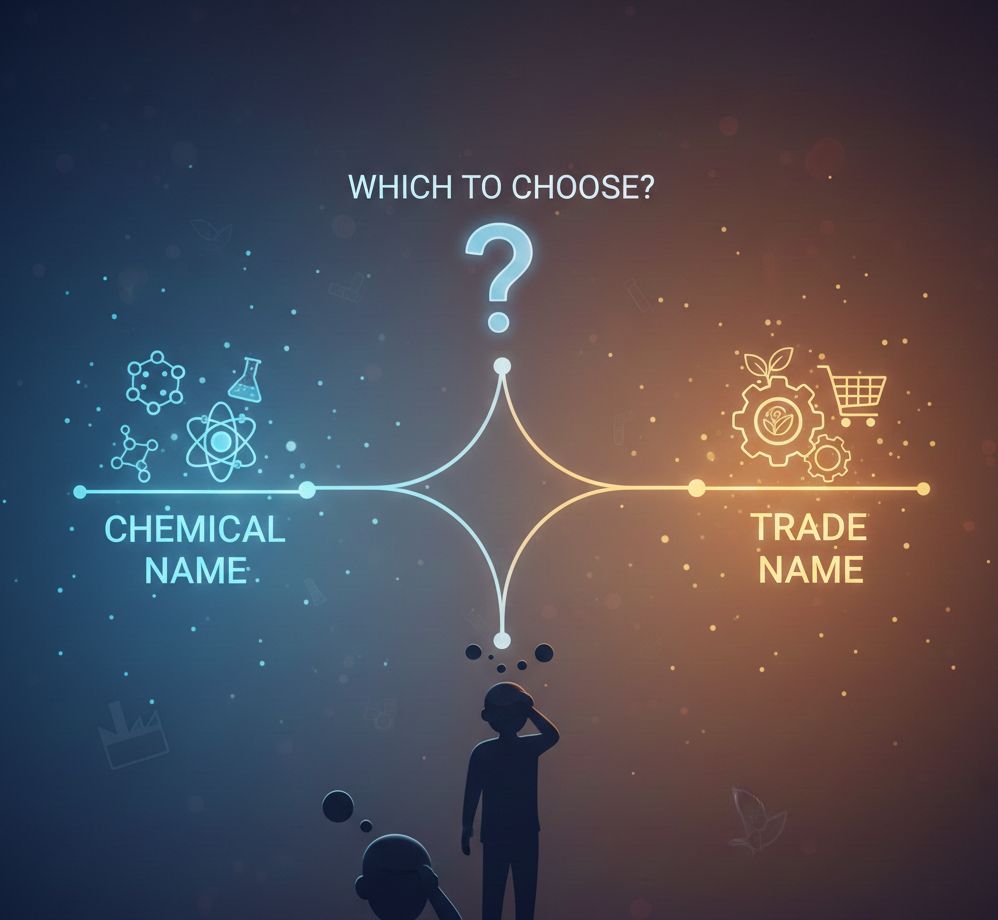 Dùng tên thương mại hay tên hoá học khi khai báo: chọn sao cho đúng?