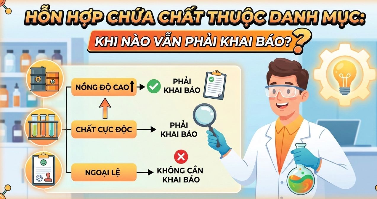 Hỗn hợp chứa chất thuộc danh mục: khi nào vẫn phải khai báo?