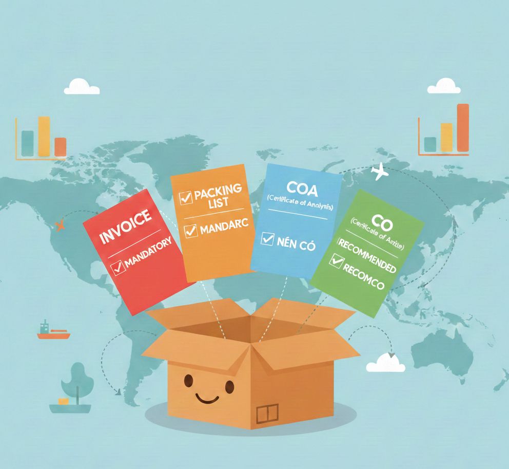 Invoice/Packing List/COA/CO: giấy nào bắt buộc, giấy nào nên có