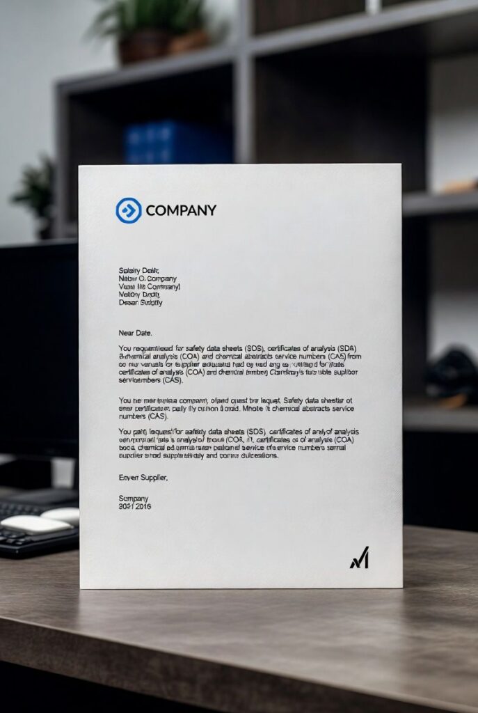 Mẫu email yêu cầu nhà cung cấp gửi SDS/COA/CAS đúng chuẩn