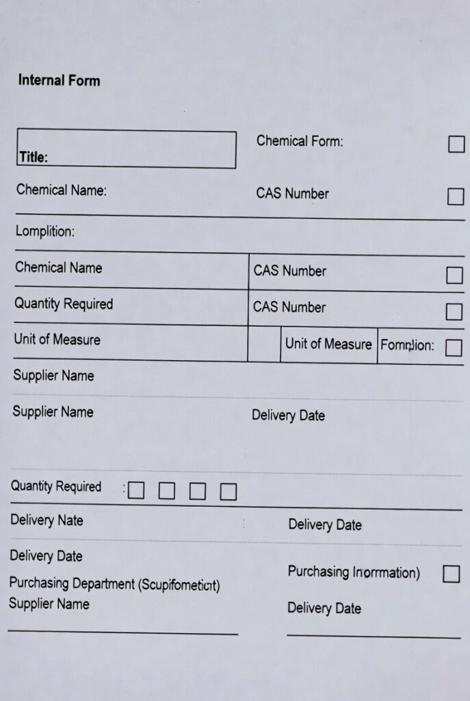 Mẫu form nội bộ thu thập thông tin hoá chất cho phòng mua hàng