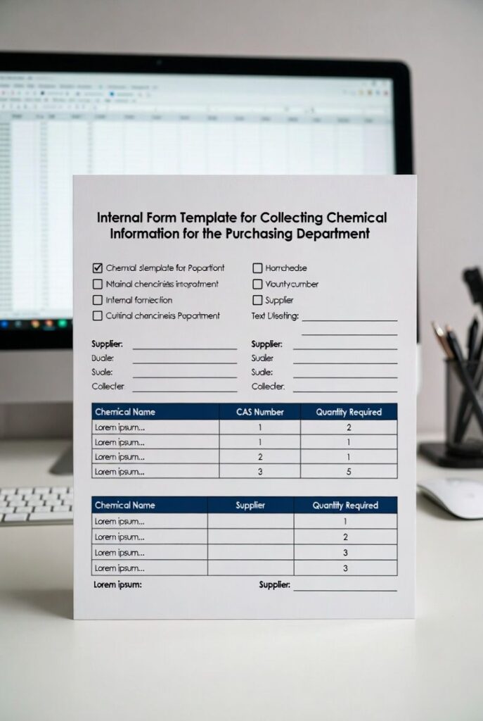Mẫu form nội bộ thu thập thông tin hoá chất cho phòng mua hàng