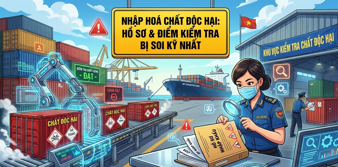 Nhập hoá chất độc hại: hồ sơ & điểm kiểm tra bị soi kỹ nhất